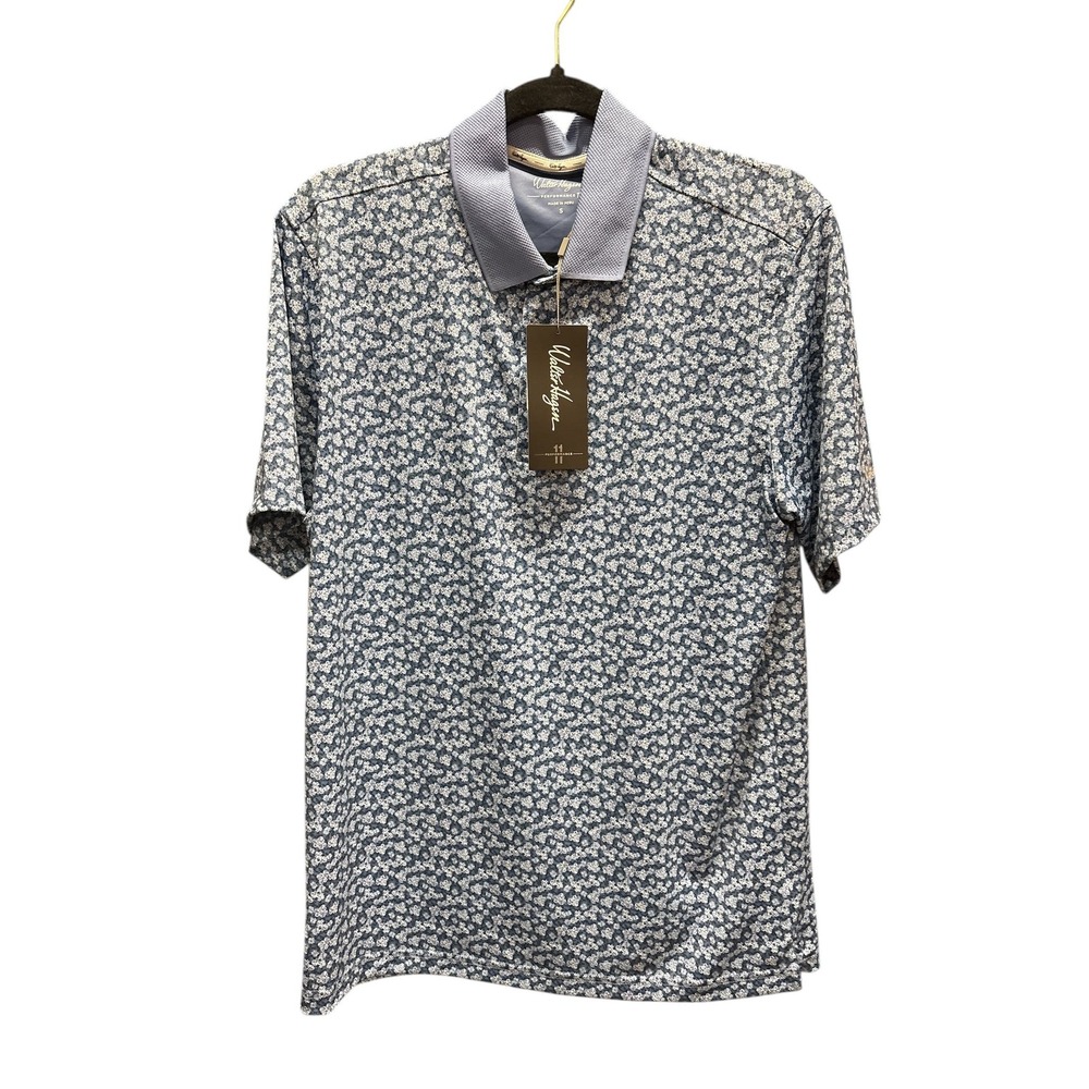 NWT Walter Hagan Dogwood Ditsy Mid Blue Performance Polo (MSRP: $70) Size Small